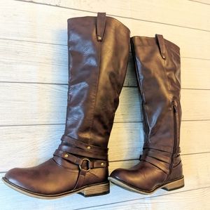 Cognac-colored Tall Riding Boots - Sz 9